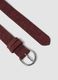 Red genuine leather belt with oval buckle_1