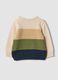 Multicolour striped pure cotton crew-neck baby top_1