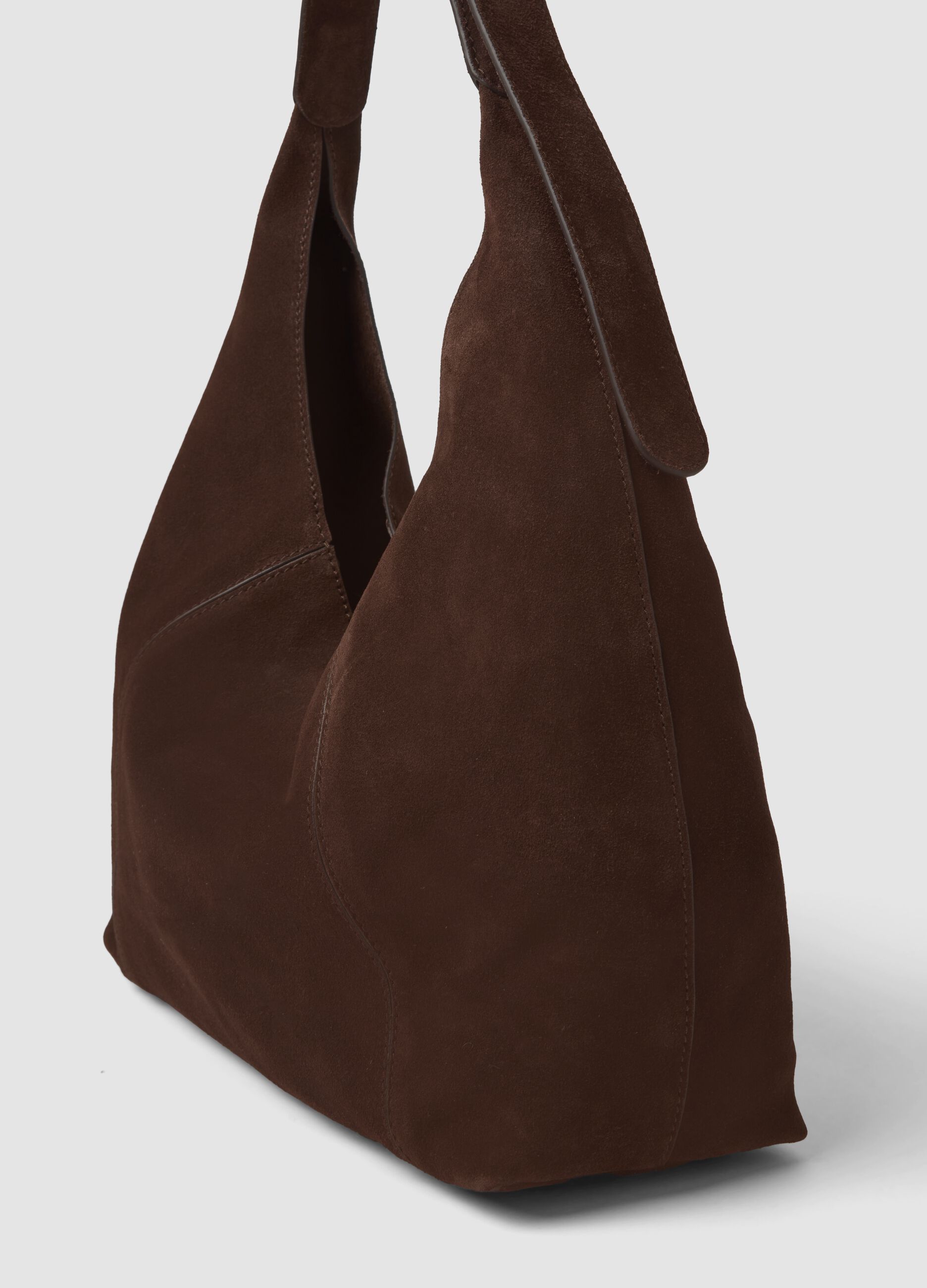 Borsa marrone in vera pelle a spalla