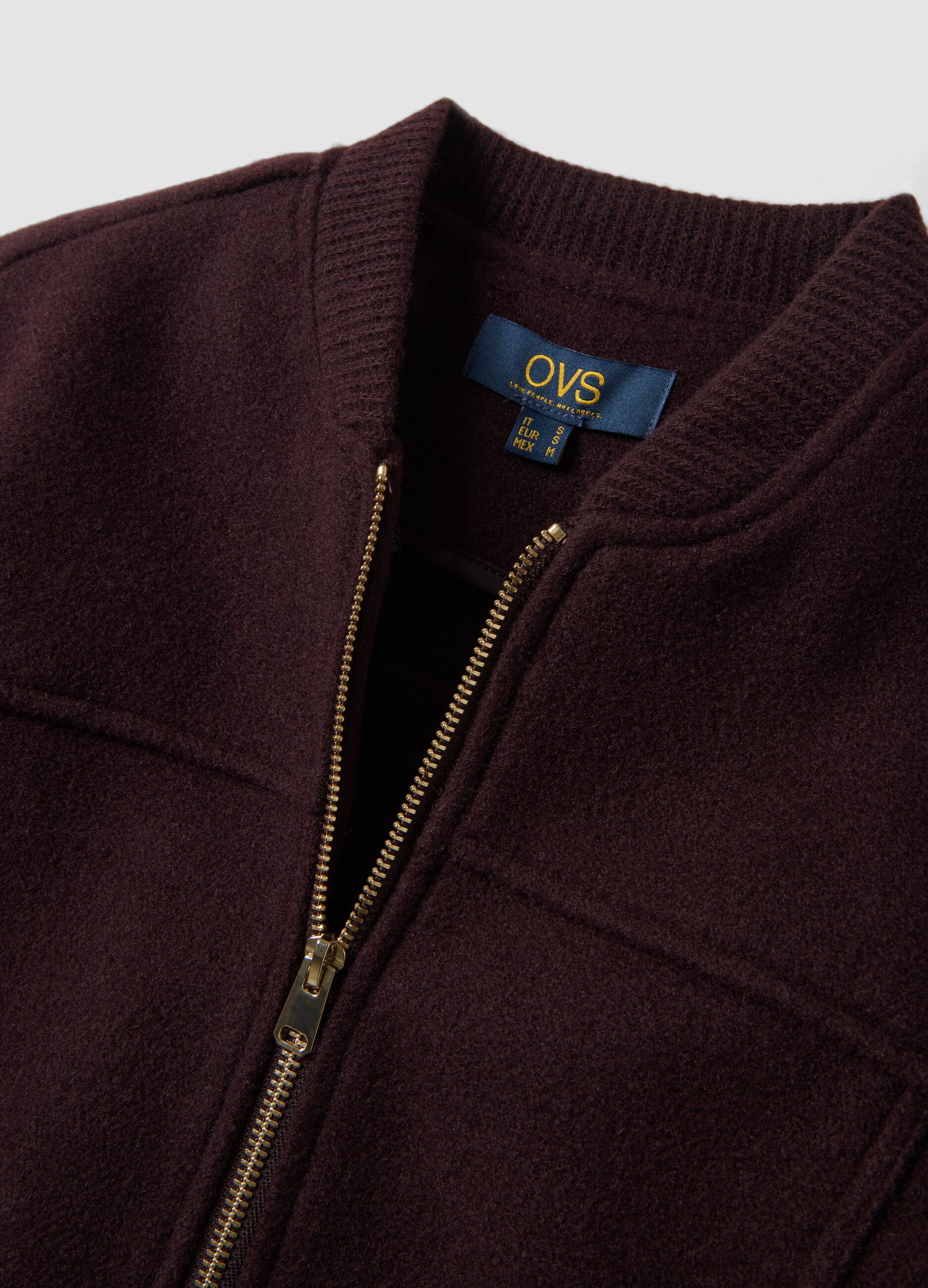 Burgundy purple regular-fit jacket with zip