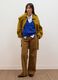 Yellow wool-blend coat with button fastening_2