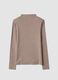 T-shirt beige in viscosa elasticizzata con girocollo_6