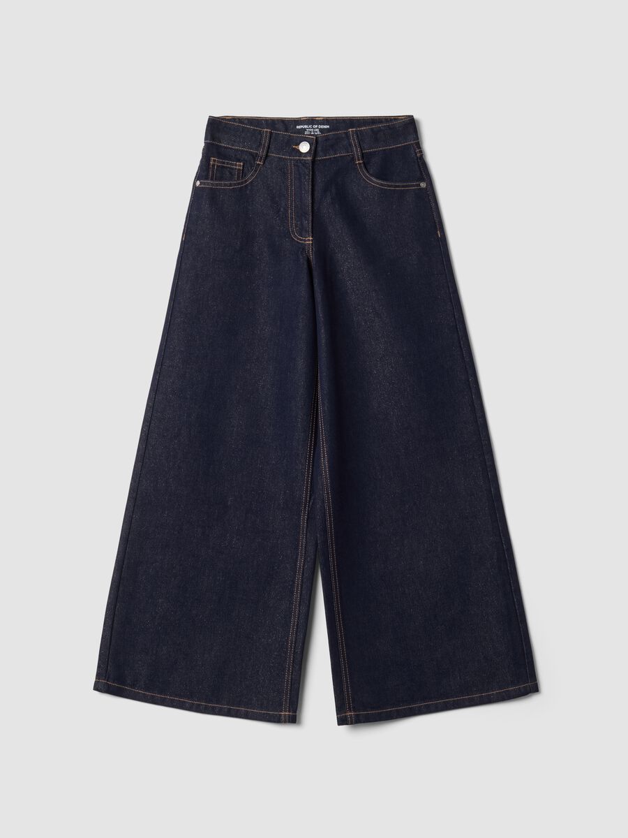 Blue wide-leg jeans in a cotton and lyocell blend_3