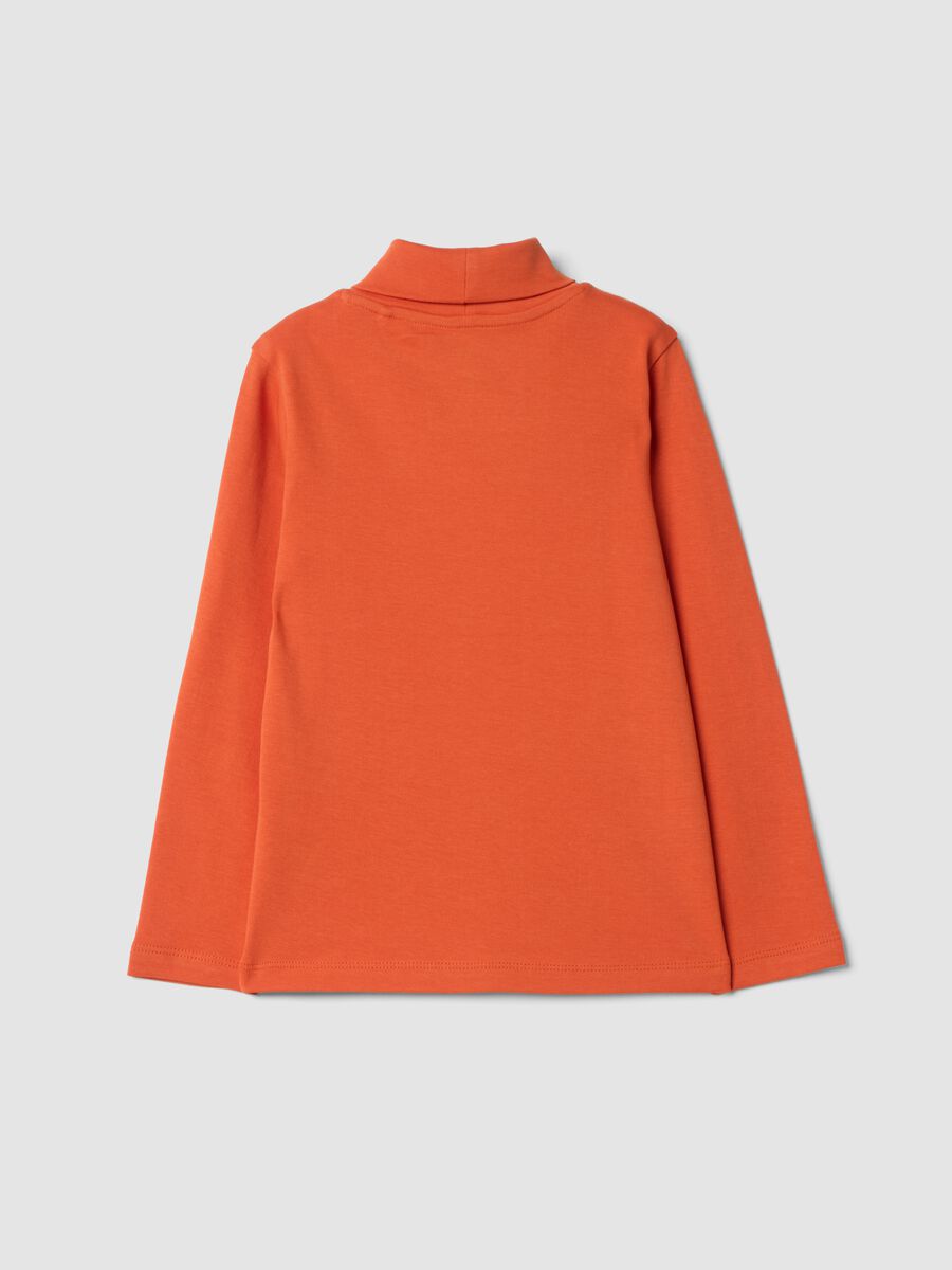 Orange organic cotton polo-neck jumper_1