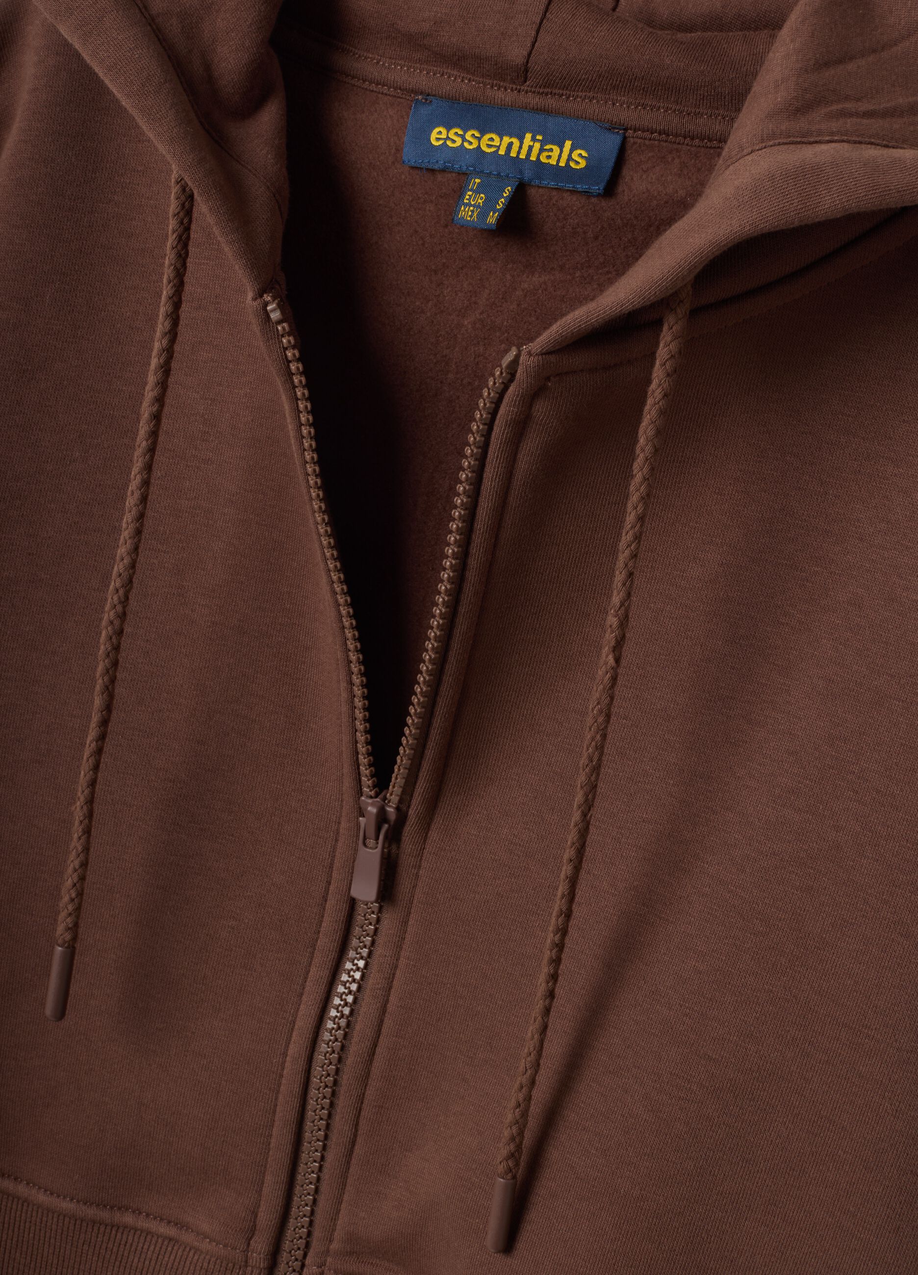 Brown fitted cotton-blend hoodie
