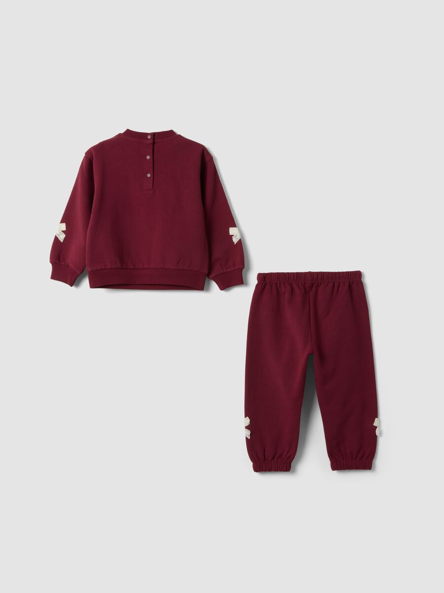Red Minnie print jogging set in stretchy organic cotton_1