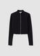 Black stretch modal sweatshirt with high neck_0