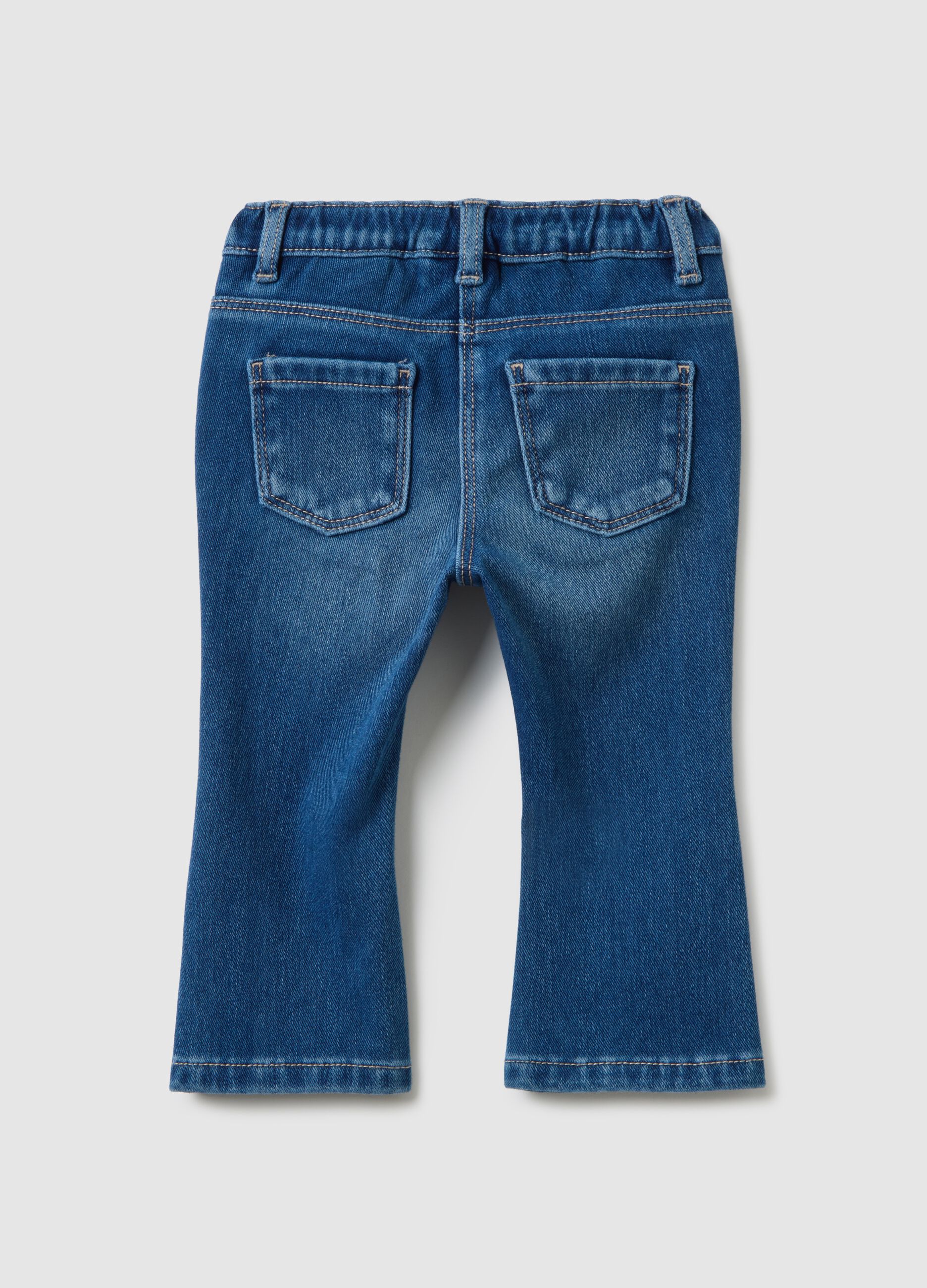 Girls' Stretch Denim Flare Trousers