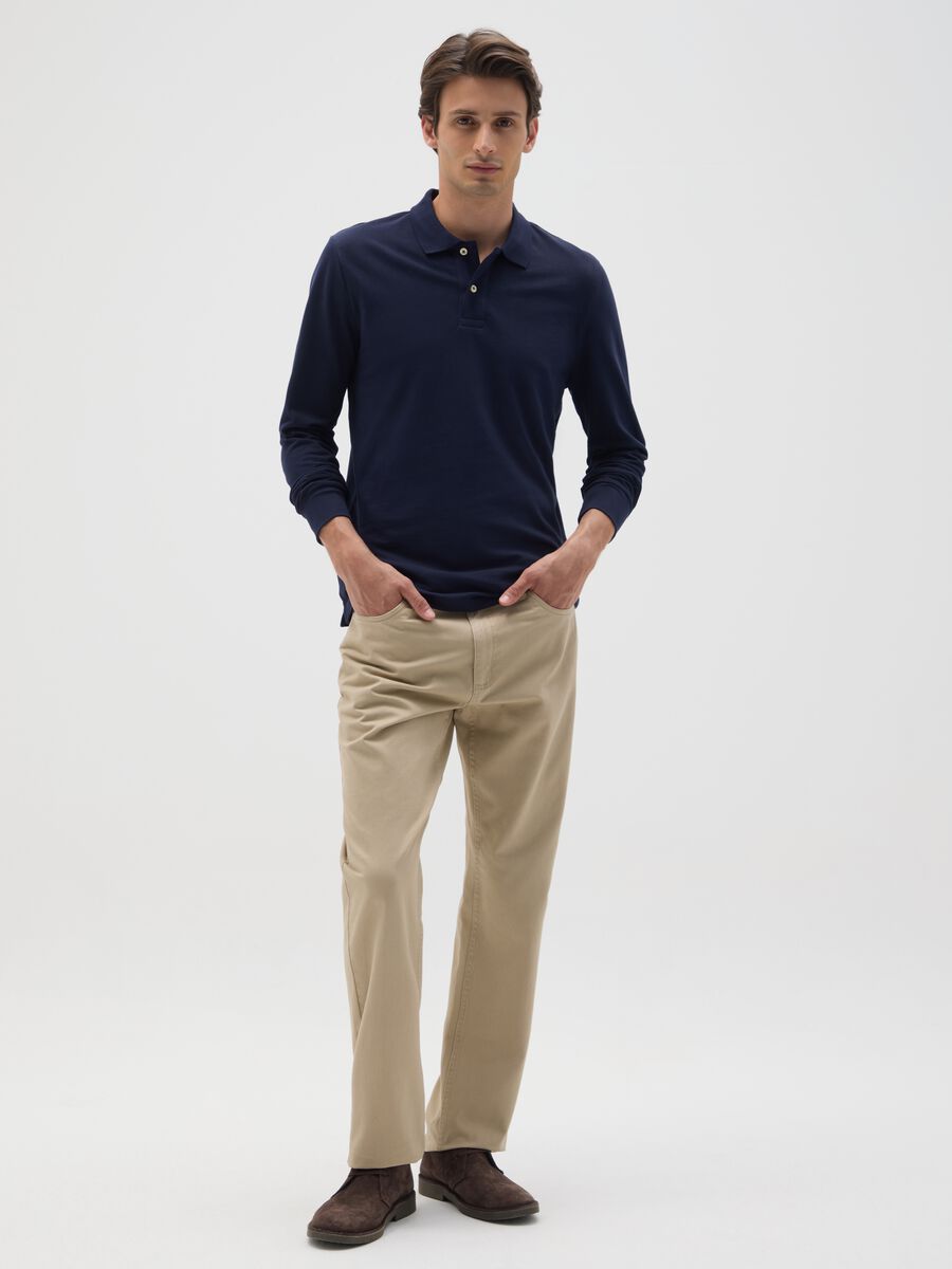 Men's Regular Fit Blue Cotton Polo Shirt_1