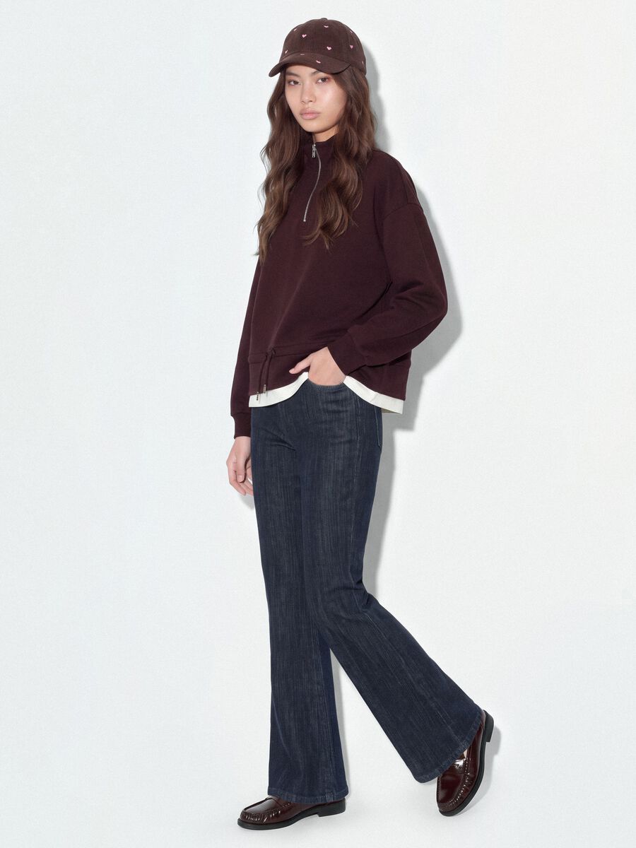 Jeans denim blu bootcut in cotone elasticizzato_4