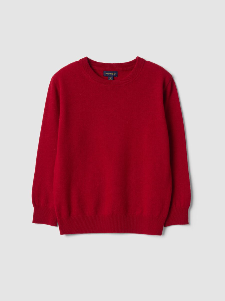 Red pure wool long-sleeve jumper, regular fit_3