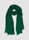 Sciarpa verde a quadri con frange_0