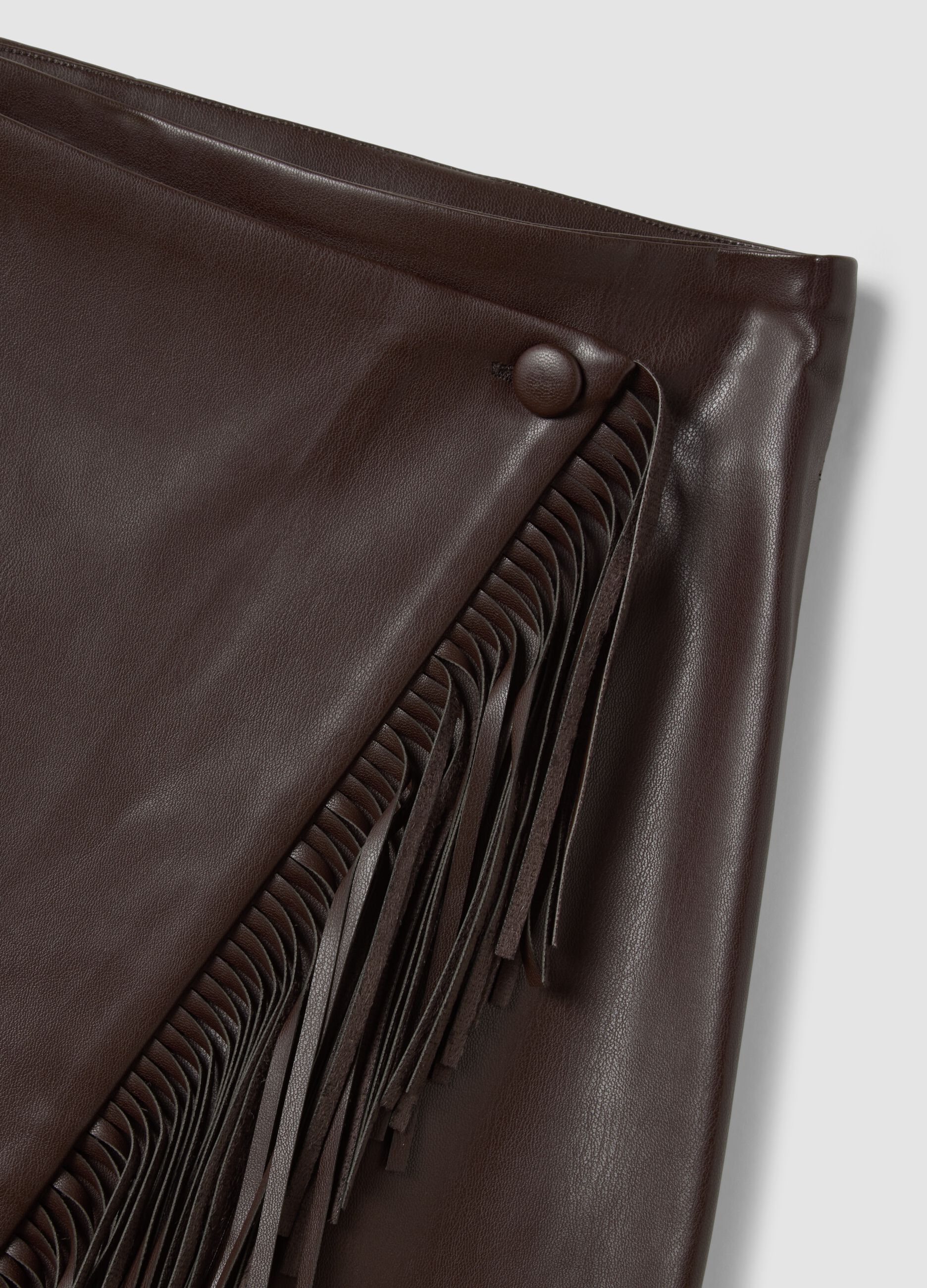 Brown midi skirt with fringe