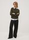Green cable-knit wool-blend crew neck jumper_1