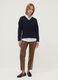 Leggings marroni slim fit con vita regular ed elastico_0