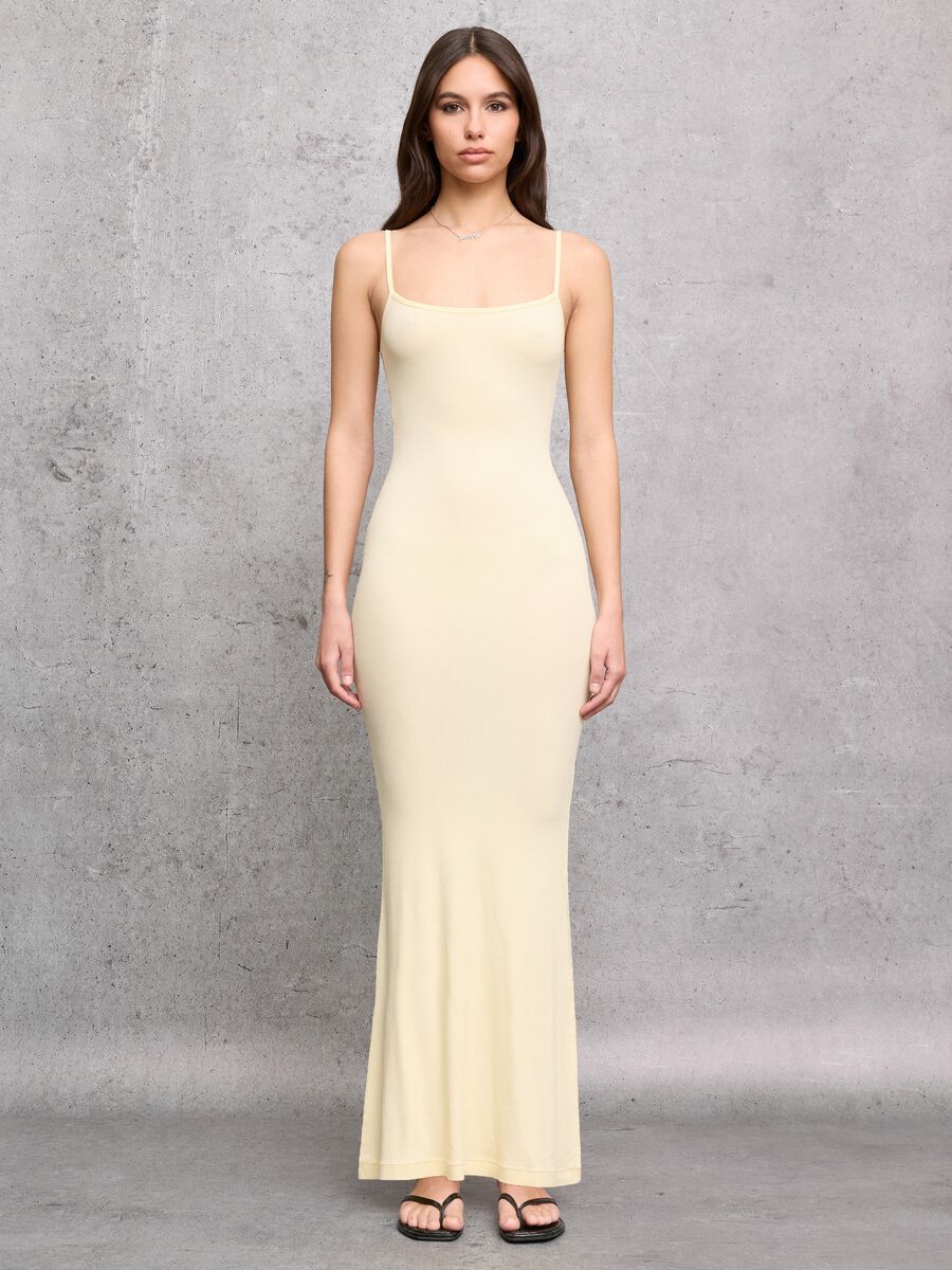 Pastel Yellow Long Dress_0