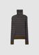Brown striped fitted crew-neck jumper in viscose blend_0