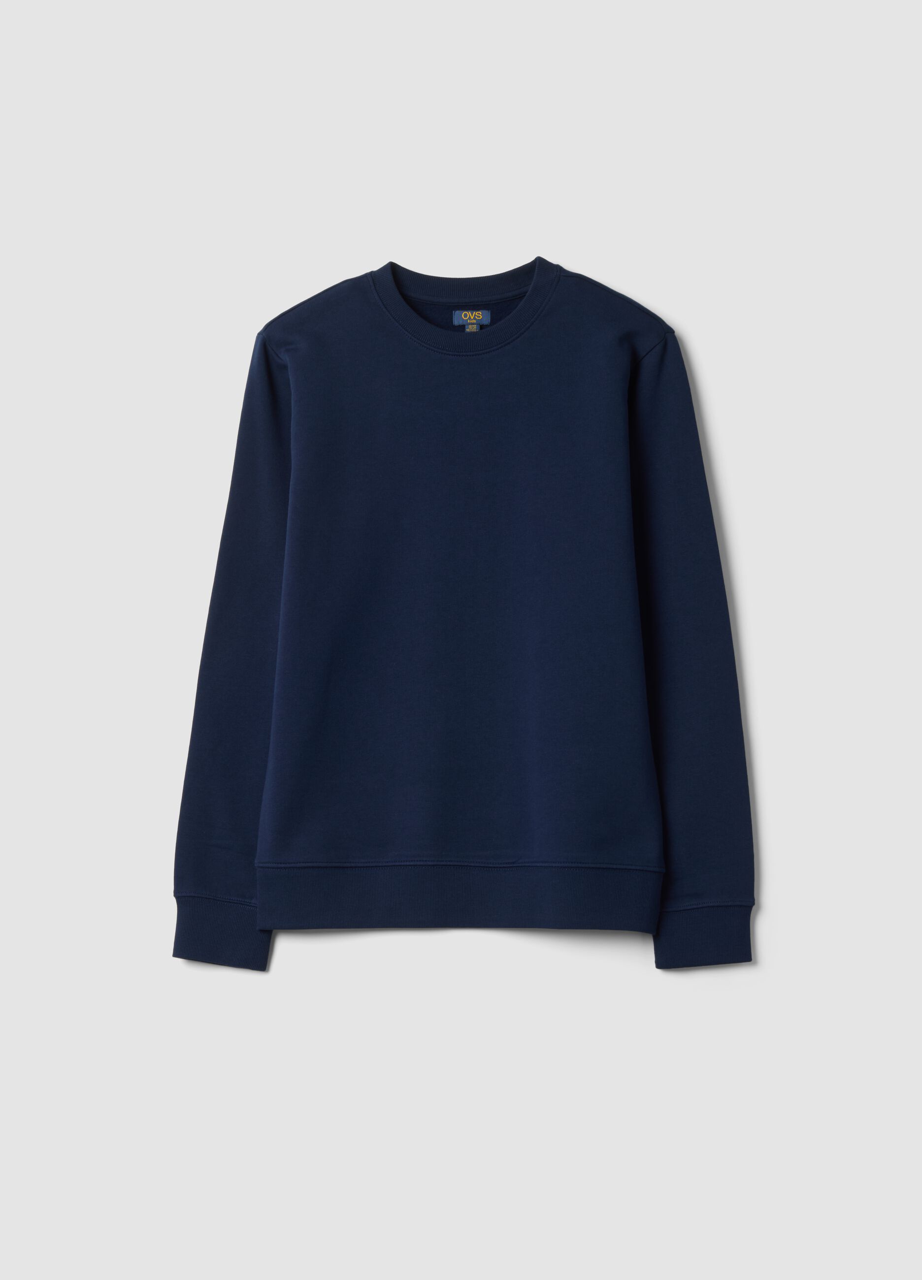 Navy blue organic cotton crew-neck sweatshirt