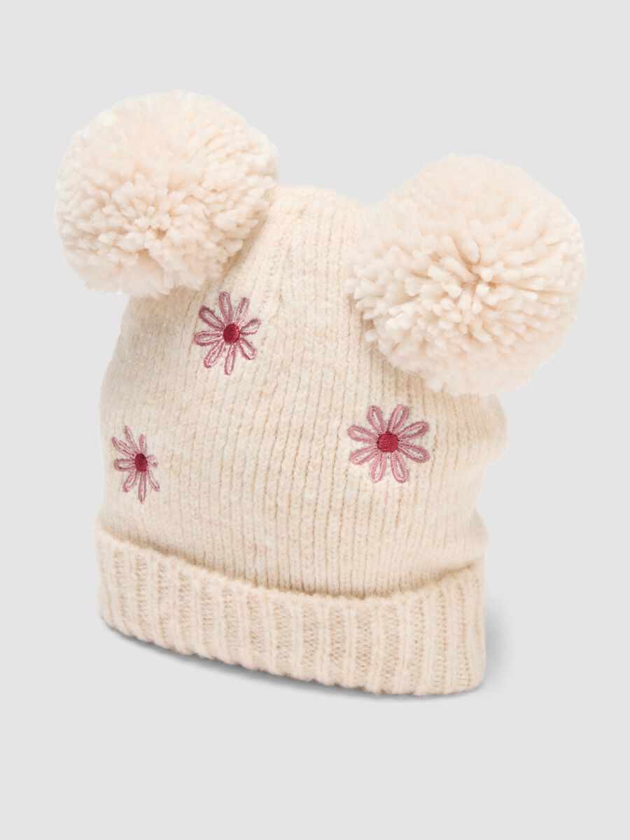 Beige stretch-fabric hat, scarf and mittens set_2