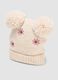 Beige stretch-fabric hat, scarf and mittens set_2