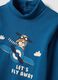 Blue organic cotton polo neck T-shirt_2