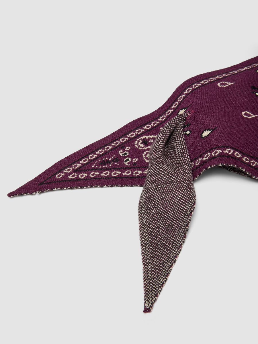 Purple patterned viscose-blend scarf_2