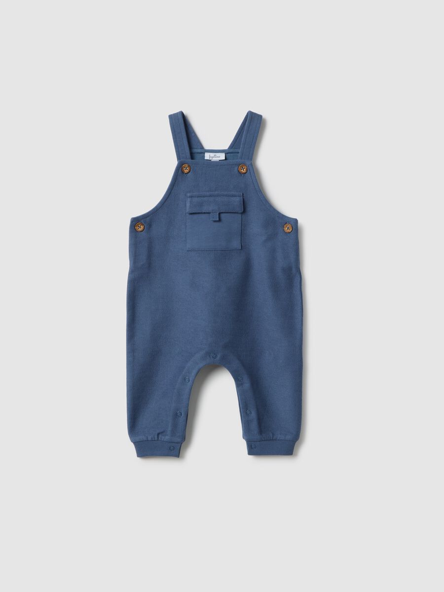 Baby blue pure cotton dungarees regular fit_0