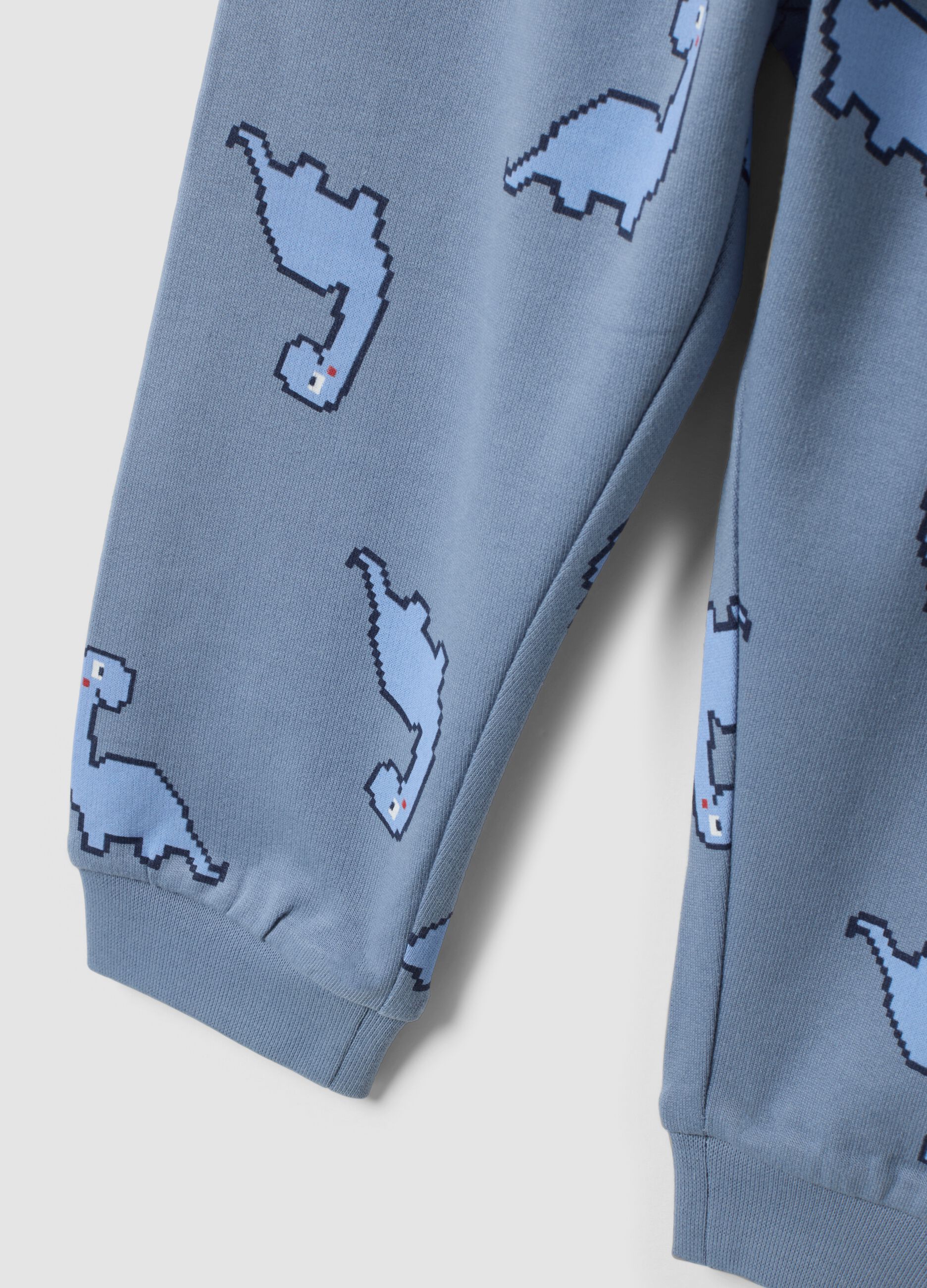 Light blue pure organic cotton crew-neck pyjamas