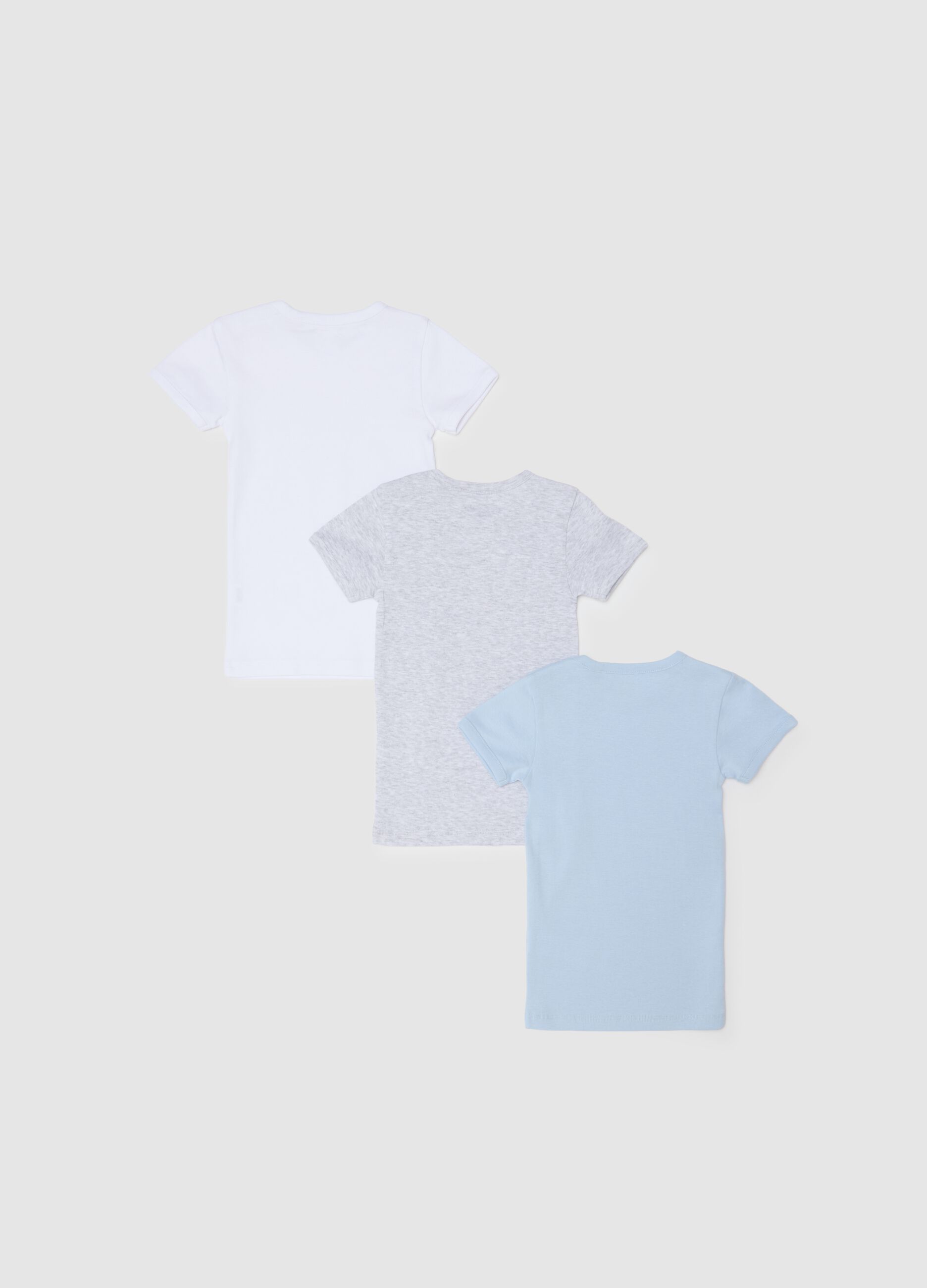 Pack of three multicolour regular fit newborn t-shirts in pure cotton