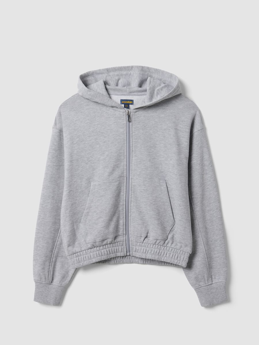 Grey organic cotton hooded sweatshirt_0