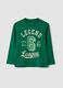 Green crew-neck T-shirt in pure organic cotton_0