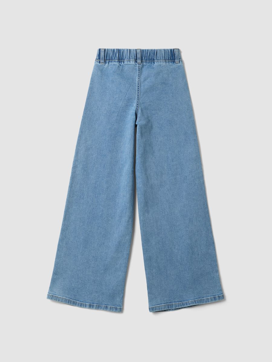 ليغينغز جينز للبنات من القطن وفيسكوز مطاطي بقصّة واسعة جداً (Super Wide Leg)_5