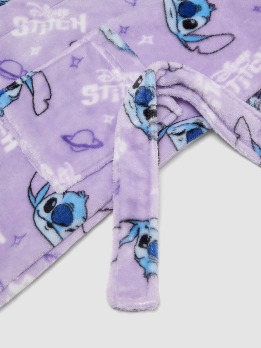 Lilac purple hooded bathrobe with Stitch print_2