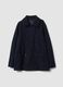 Cappotto doppiopetto blu navy in misto lana e viscosa regular fit_0
