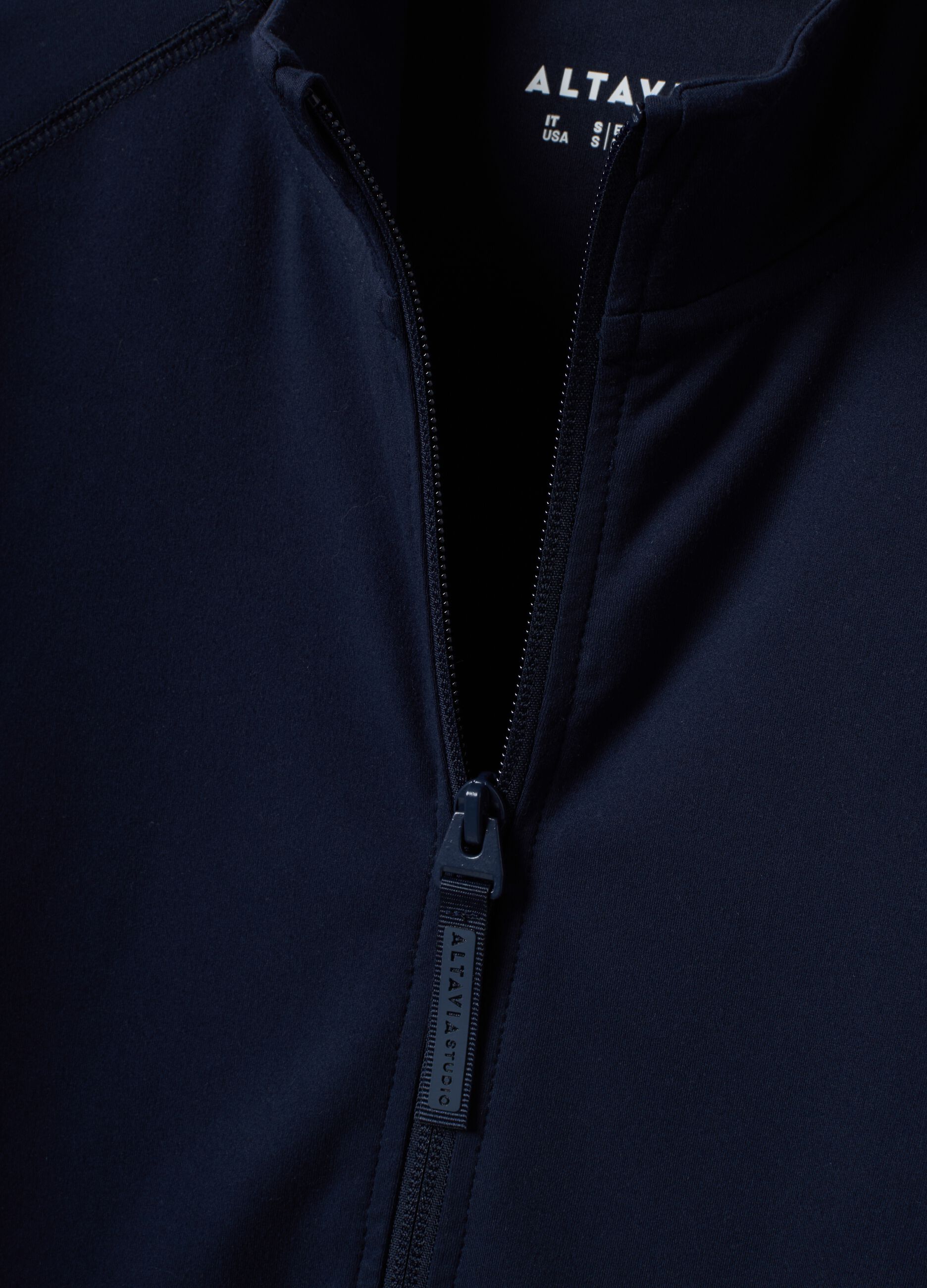 Blue fitted full-zip in stretch fabric ALTAVIA STUDIO