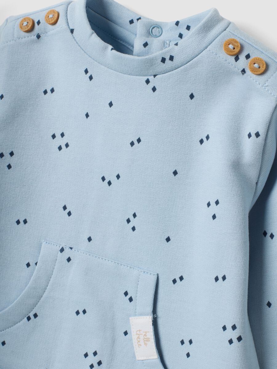 Blue organic cotton sleepsuit with all-over print_3