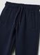 Blue ribbed cotton-blend trousers_1