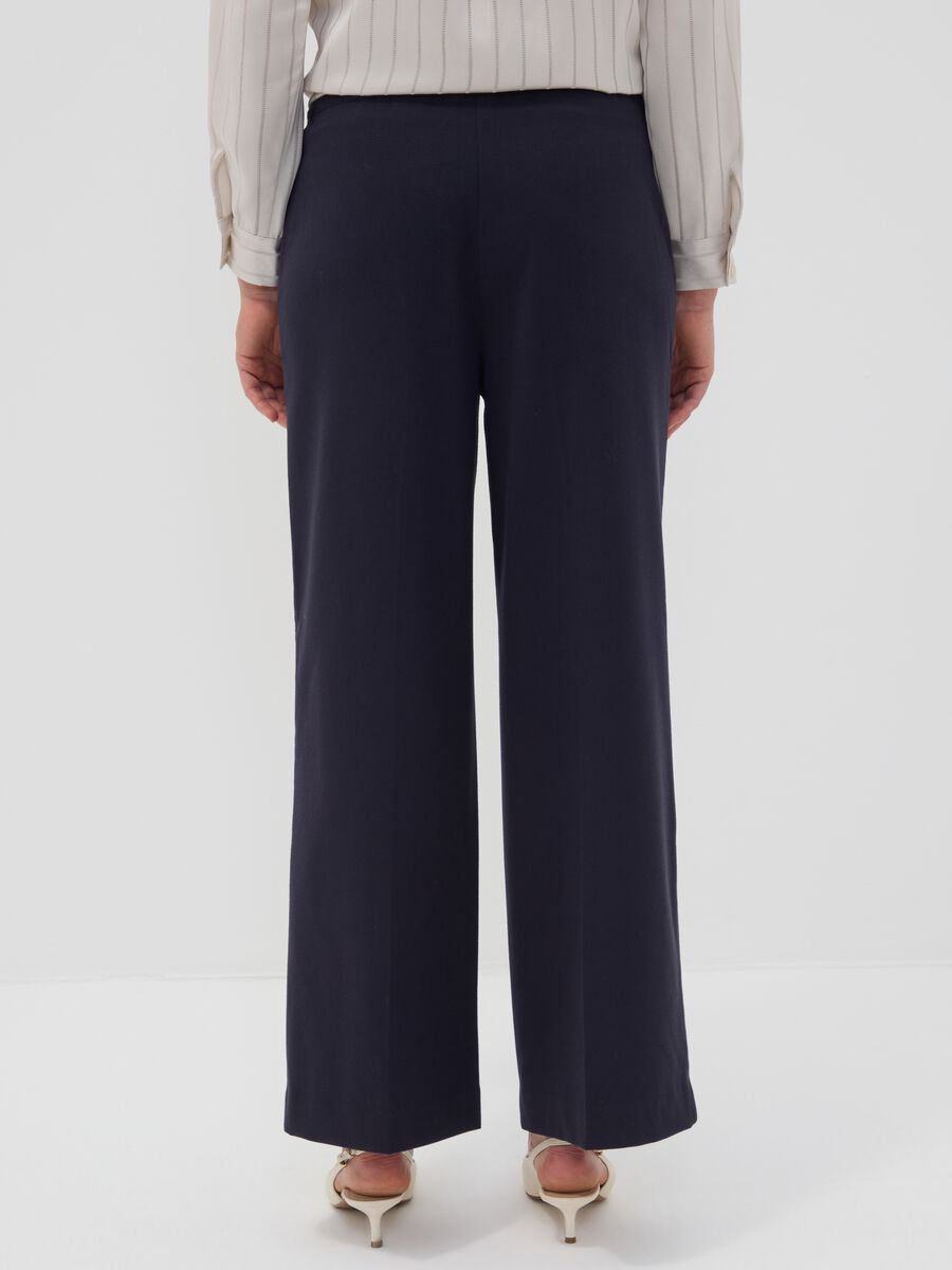 Blue wide-leg stretch viscose joggers &ndash; The Iconic Pants_3