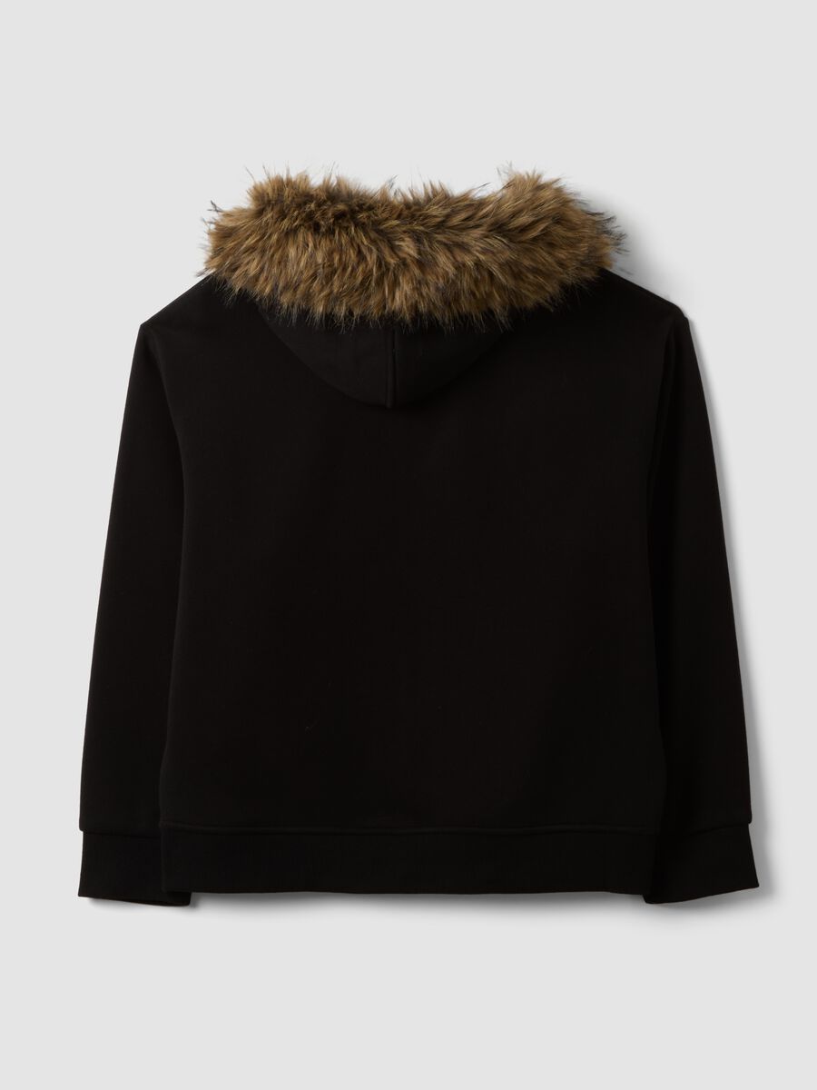 Black stretch-fabric sweatshirt with crew neck, relaxed fit_2