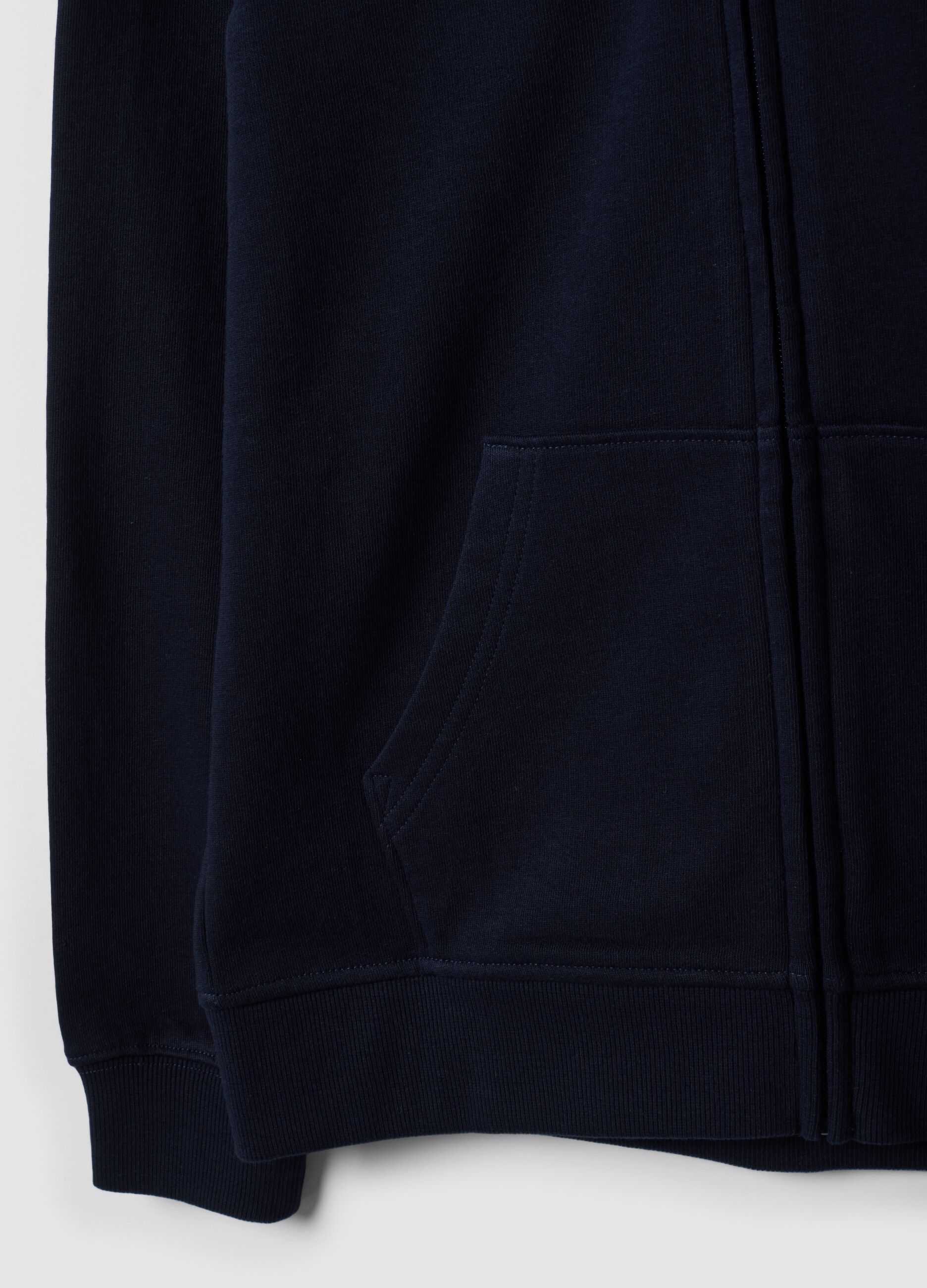 Blue hooded sweatshirt in pure organic cotton, regular fit for boys