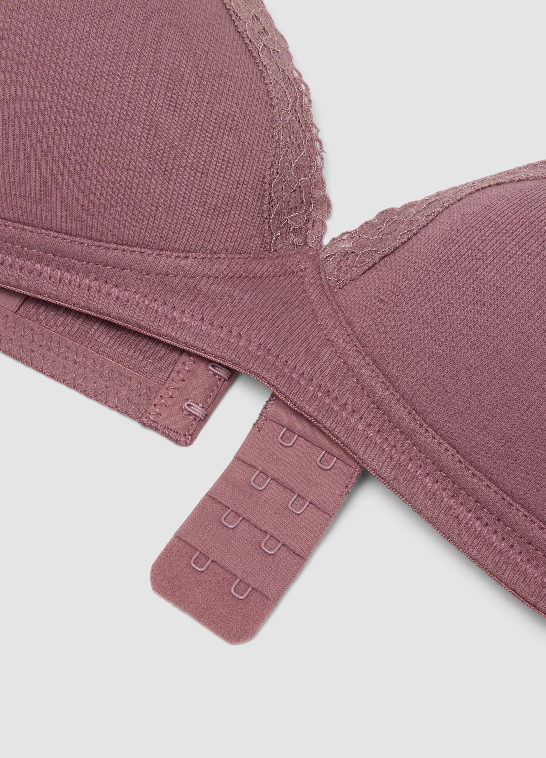 Pink padded bra in stretchy organic cotton