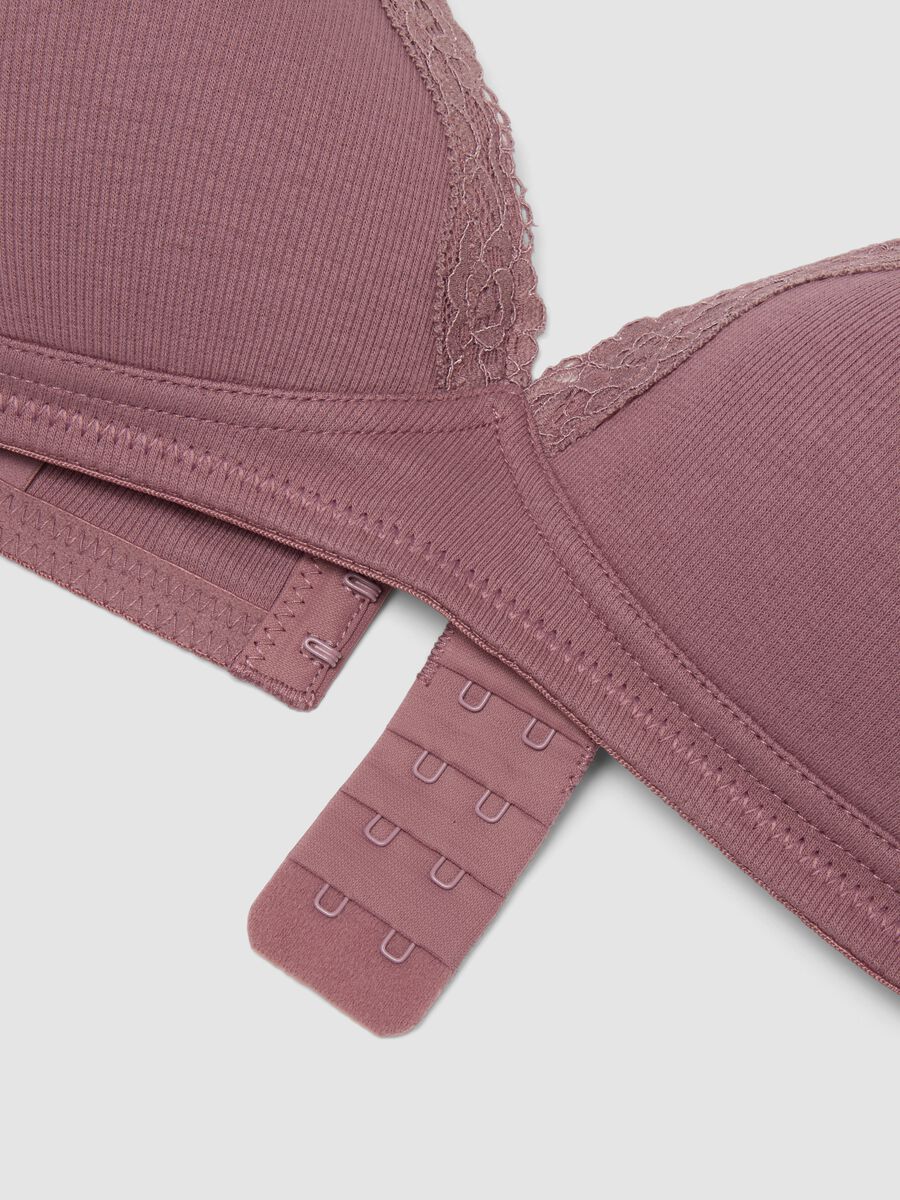 Pink padded bra in stretchy organic cotton_1