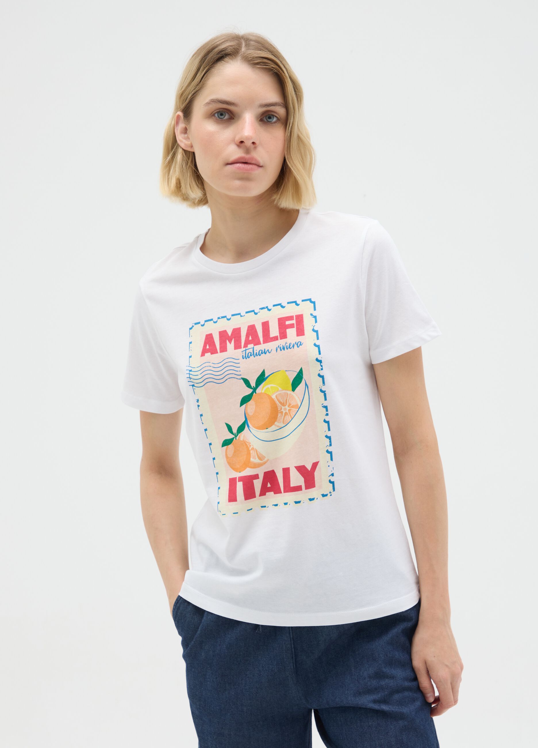 White pure cotton regular fit T-shirt
