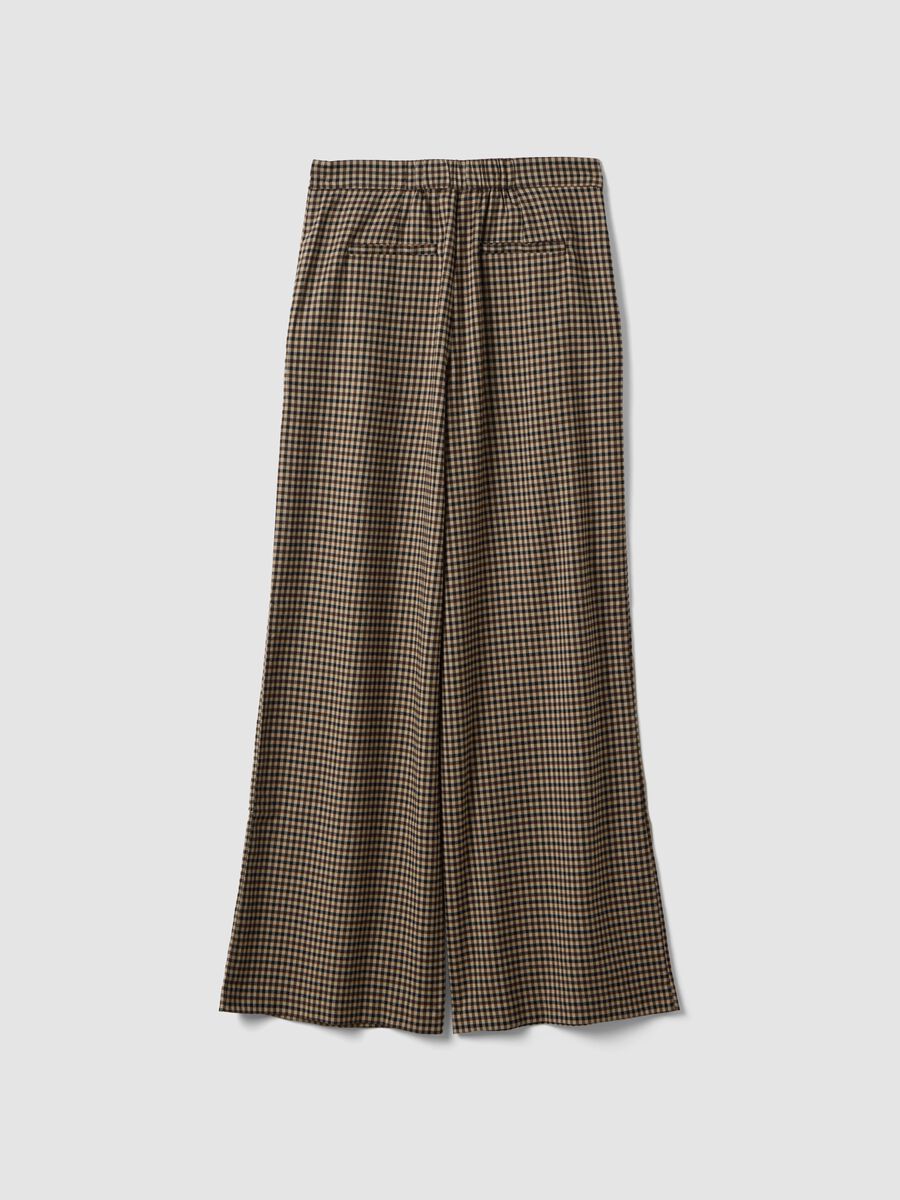 Dark beige and black viscose and stretch wool trousers_2