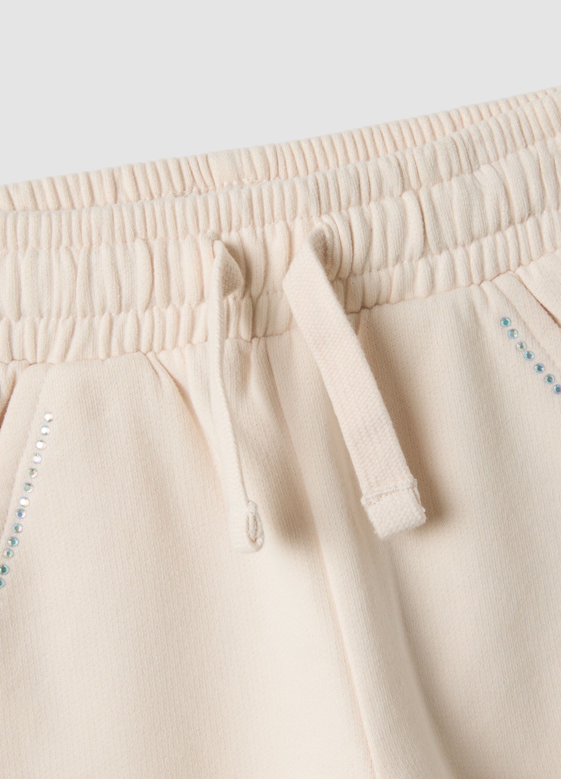 Beige pure cotton joggers