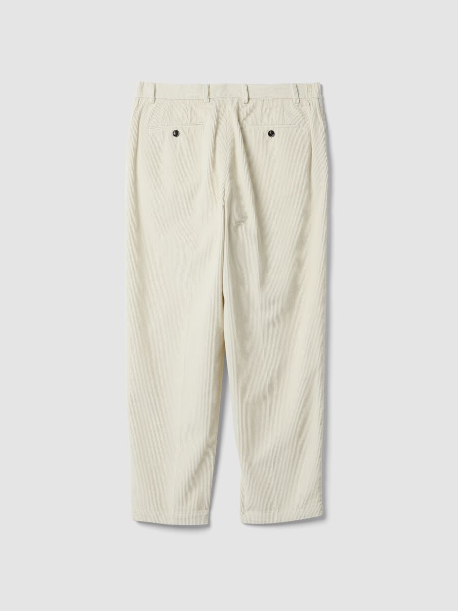 White pure cotton chino trousers_2