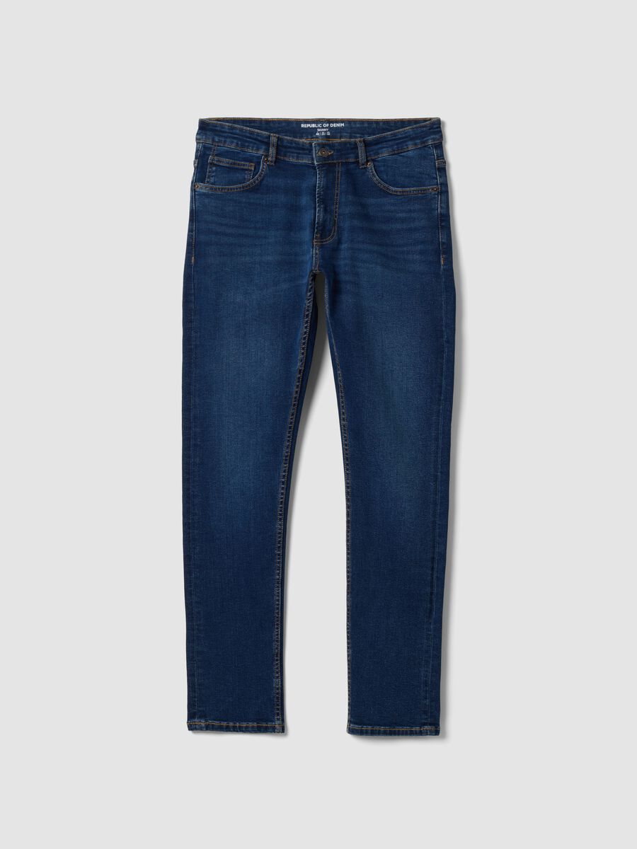 Blue stretch-cotton denim skinny-fit jeans_4