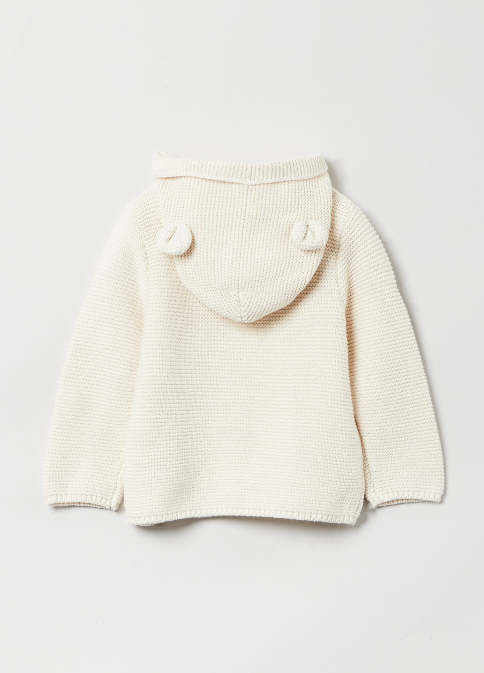 Knitted cardigan with hood
