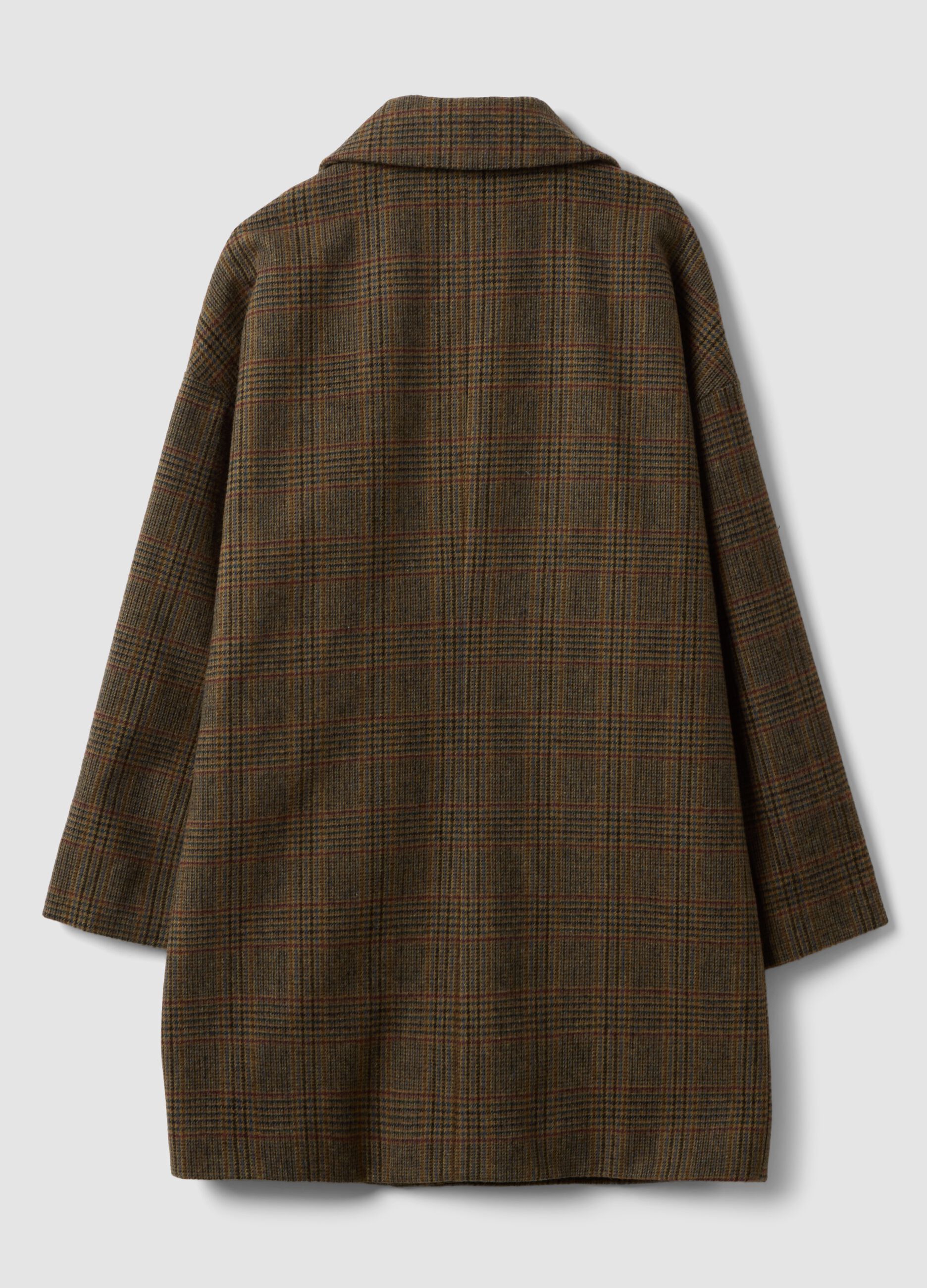 Cappotto marrone blu rosso bordeaux in misto lana e viscosa