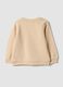 Beige pure cotton crew-neck sweatshirt with heart print for baby girl_1